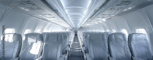 Empty airplane interior