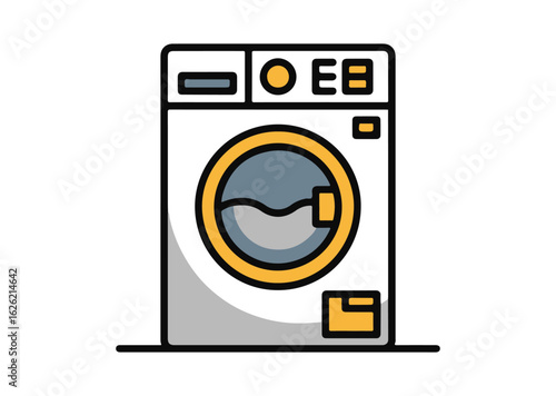 Washing machine Vector Illustration, washing machine Icon