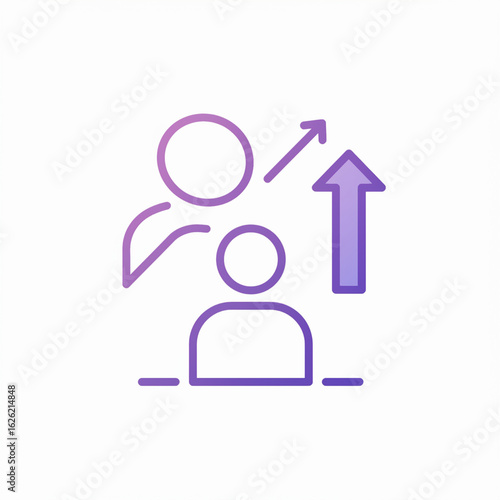 Vector illustration of abstract human figures symbolizing growth and mentorship