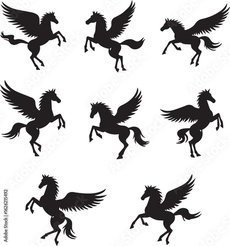 sky horse vector set