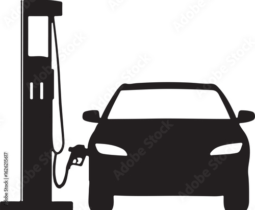 Gas station fuel pump silhouette