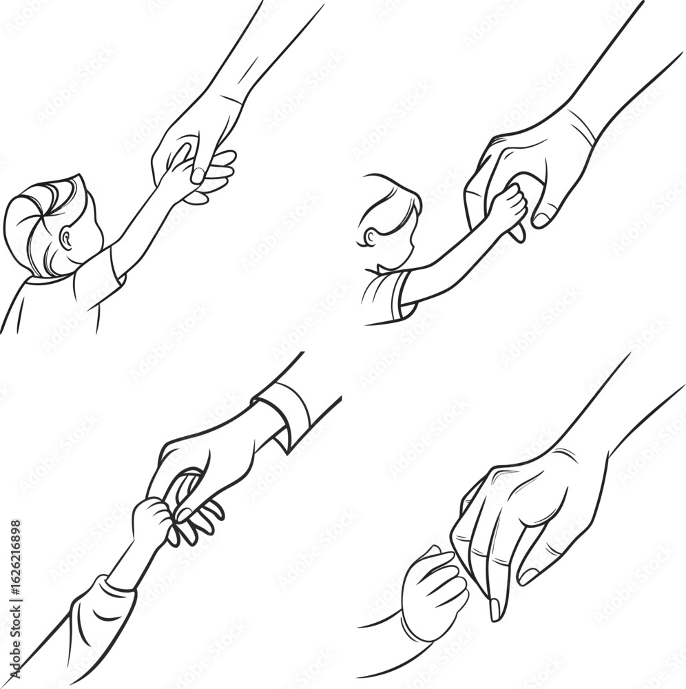 Obraz premium Touch of Love – Child Holding Finger