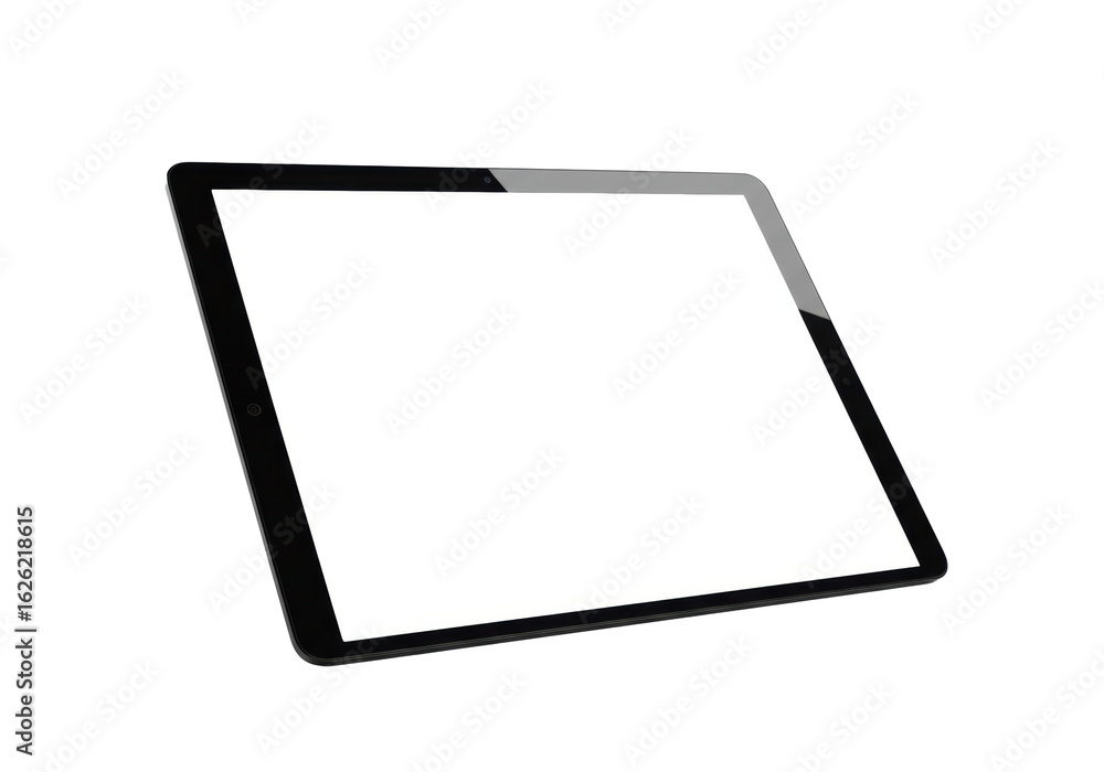 Pristine, sleek black tablet with a blank luminous white screen, isolated on an infinite transparent studio background, ultra-soft lighting, concept of clean canvas and potential Pristine, sleek black tablet with a blank luminous white screen, isolated on an infinite transparent studio background, ultra-soft lighting, concept of clean canvas and potential