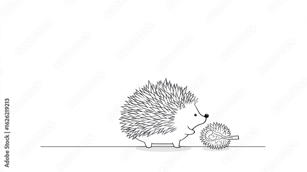 Obraz premium Cute hedgehog illustration