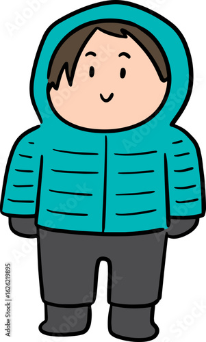 Illustration of man in winter clothes
