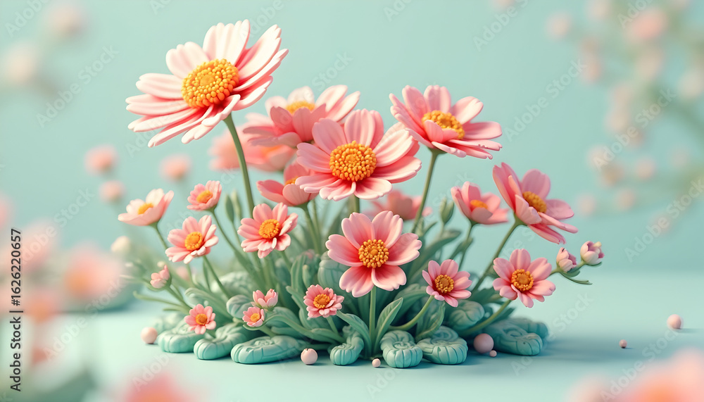 custom made wallpaper toronto digitalPink Flowers Blooming in Soft Pastel Setting for Spring