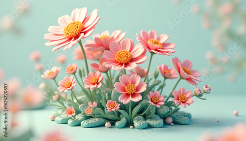 Wallpaper Mural Pink Flowers Blooming in Soft Pastel Setting for Spring Torontodigital.ca