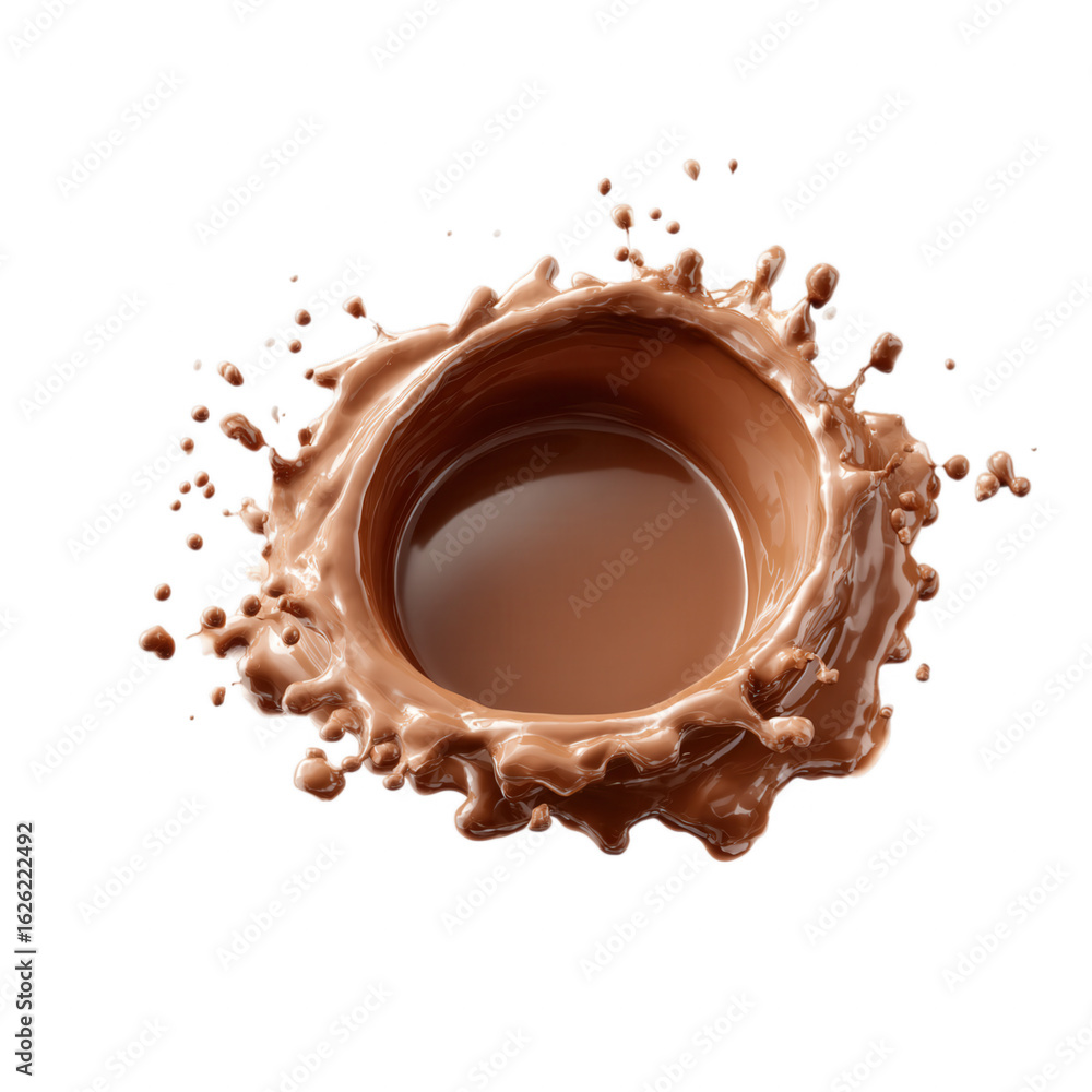 Chocolate Splash Milk Splashing on Transparent Background Chocolate Splash Milk Splashing on Transparent Background