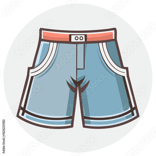 Light Blue Casual Shorts Vector Illustration for Summer Fashion and Leisure Wear