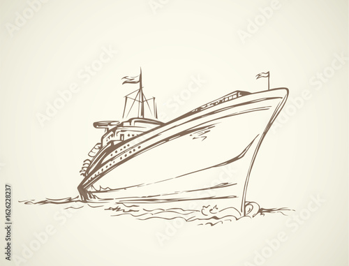 Large modern submarine. Vector drawing Stock Vector