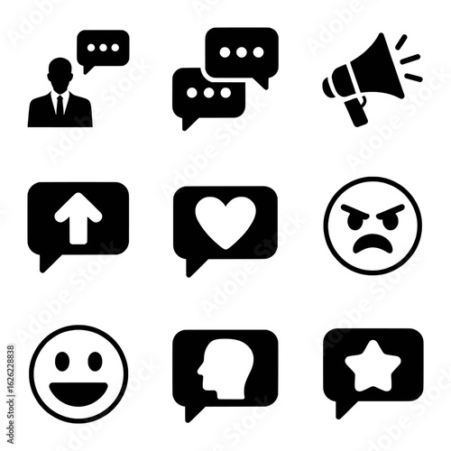 Communication feedback and sentiment icons vector