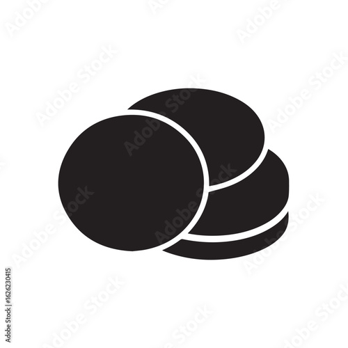 Stack of dark, round, flatbread or cookie-like food items.