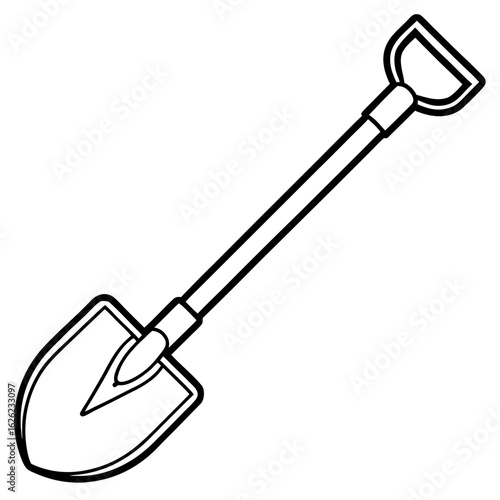 Shovel Line Art Illustration
