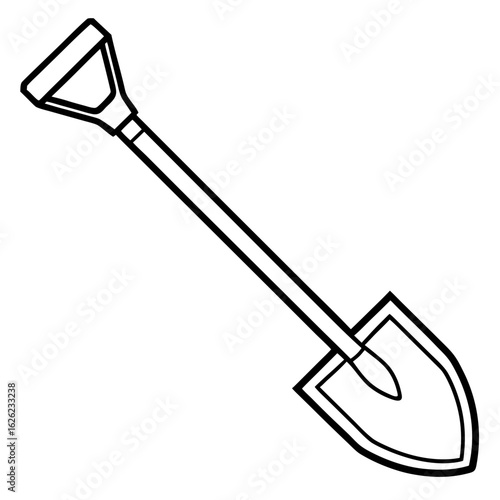 Shovel Line Art Illustration