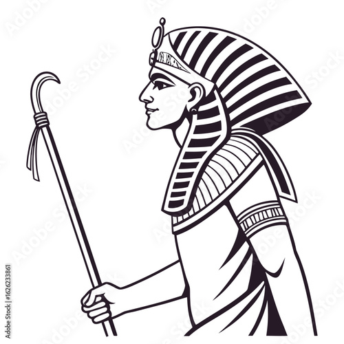 Vector illustration of an ancient Egyptian Pharaoh.