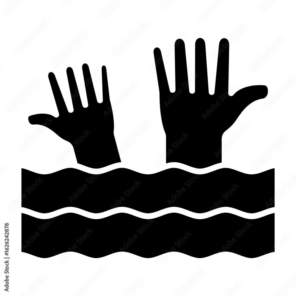 Fototapeta premium Drowning Icon