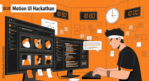 Intense Coding Session During A Hackathon Event With Tight Deadline