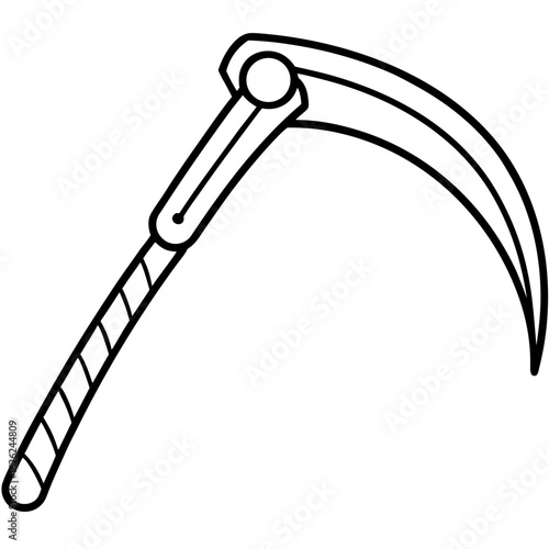 Vintage Farming Sickle Line Art