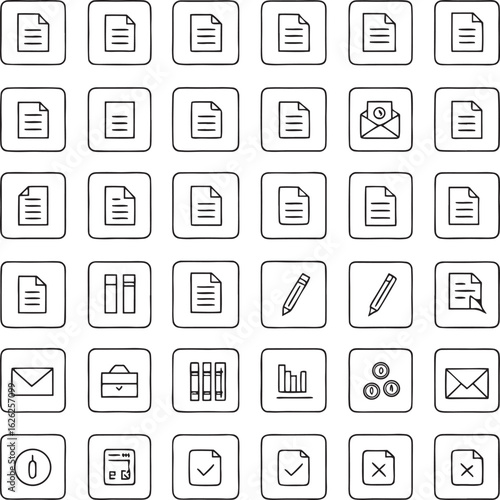 Conceptual Business and Document Line Icons
