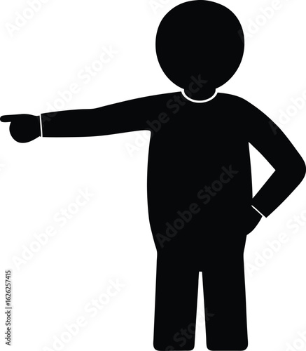 black silhouette a person pointing at watch on whi.eps