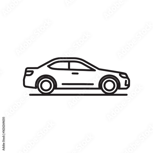 Simple car icon on white background