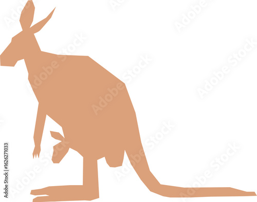 Kangaroo mother and her baby kangaroo's  svg format illustration