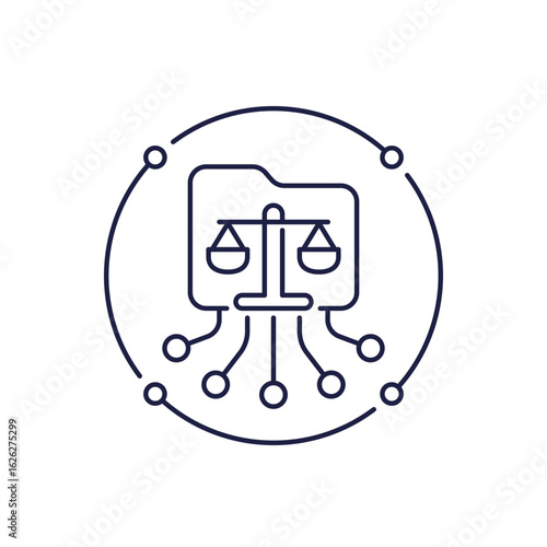 legal case icon with folder in line design