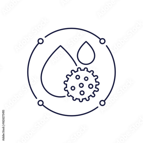 waterborne bacteria icon in line design