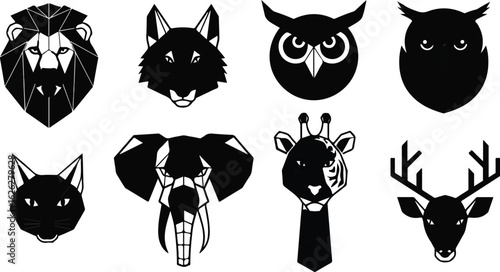 Geometric animal portraits