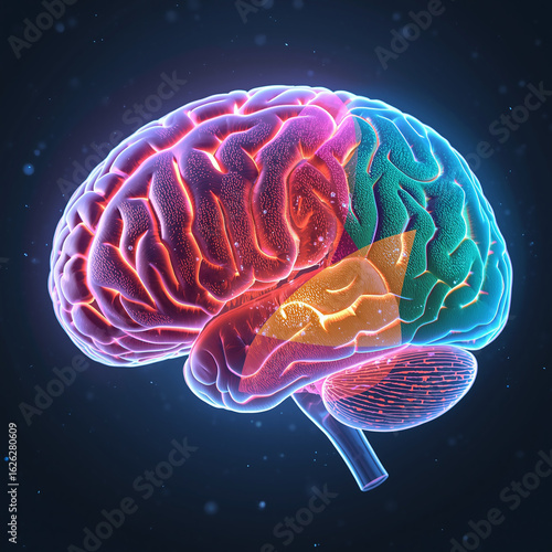 human brain on white background