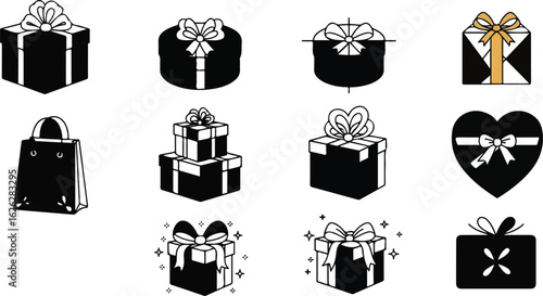 Gift boxes and shopping bag vector illustration