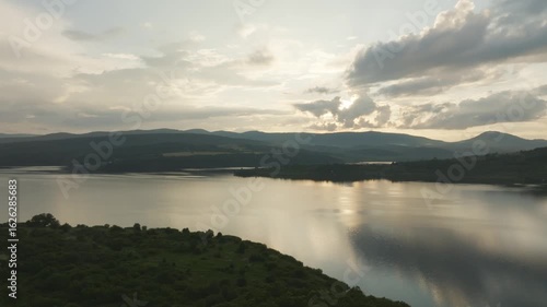 Wallpaper Mural Amazing aerial view of sunset over the Pchelina dam.
 Torontodigital.ca