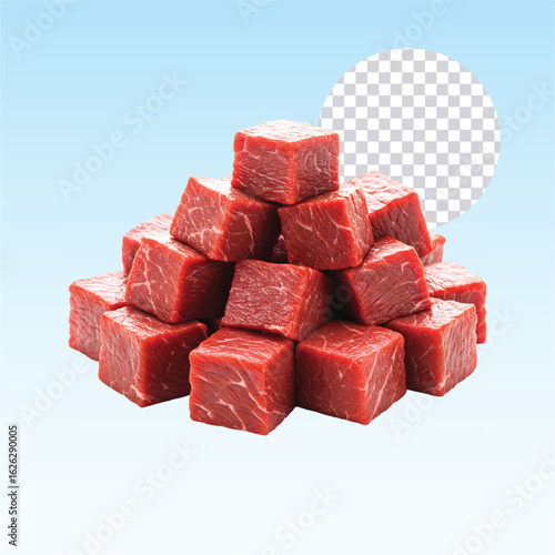 red and white sugar cubes