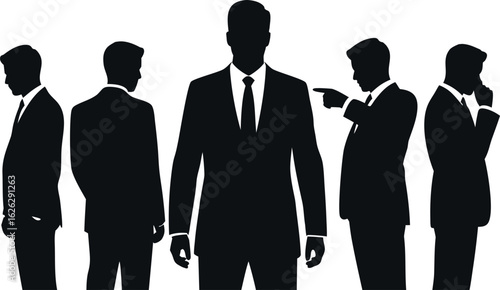 Business Hierarchy Silhouettes: Power Dynamics in a Corporate Setting
