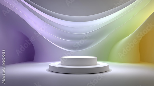 Cosmetic Podiums on Colorful Abstract Backgrounds – Modern Minimal Product Display