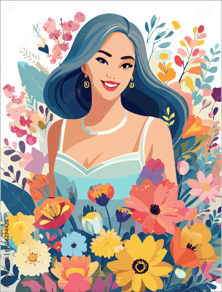 girl with flowers girl with flowers