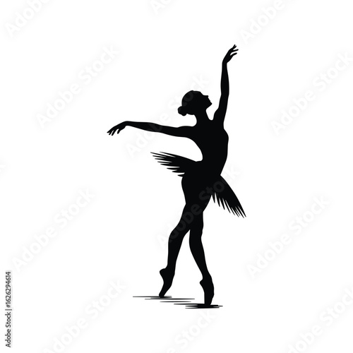 Elegant silhouette of a ballerina in a graceful pose