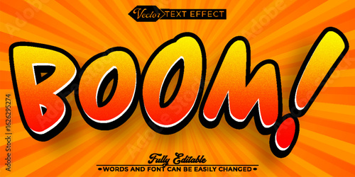  Explosive Cartoon Boom Vector Fully Editable Smart Object Text Effect