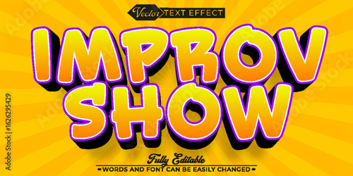  Energetic Comedy Improv Show Vector Fully Editable Smart Object Text Effect