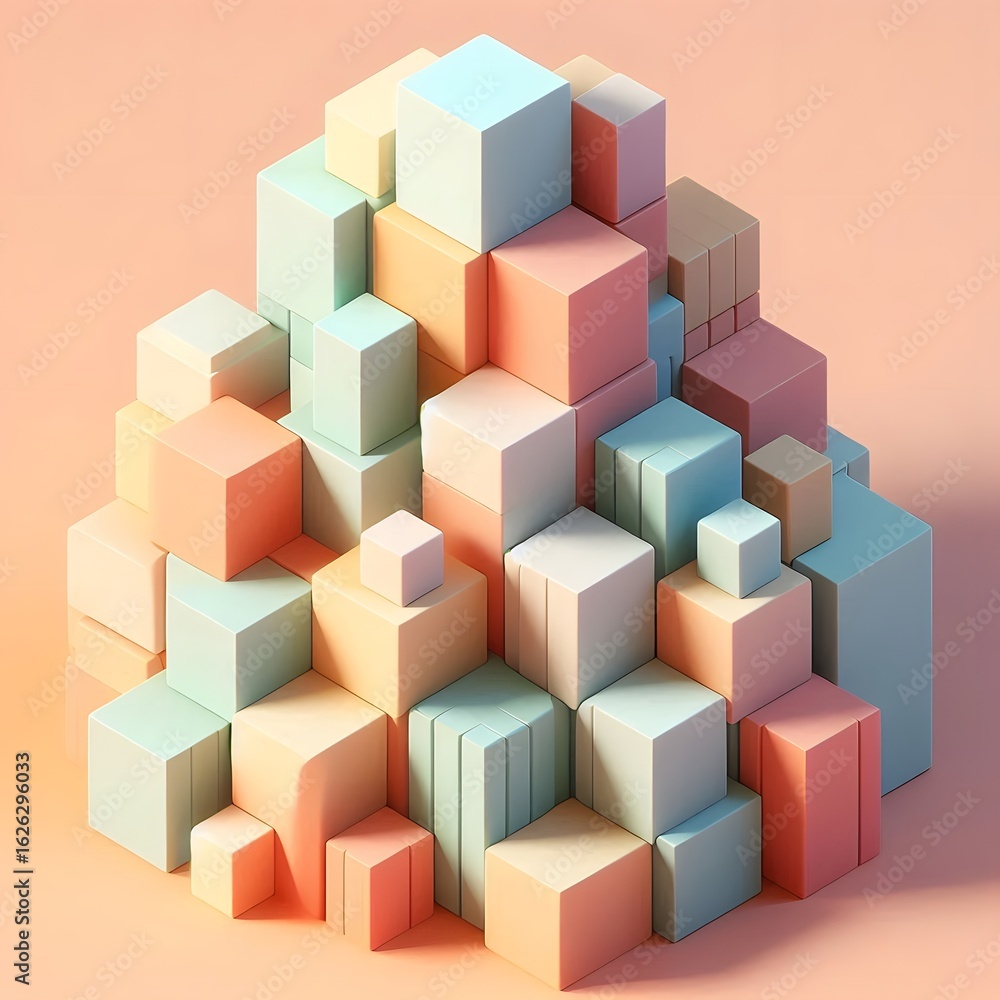 Obraz premium Pastel Cubes 1