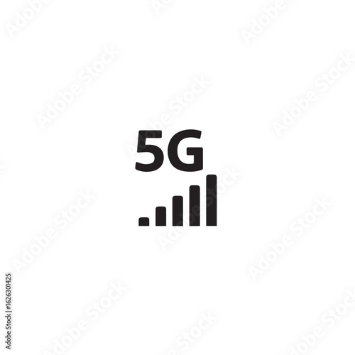 Vector art of 5g signal strength indicator isolated on white background