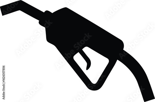 a gas pump nozzle against silhouette vector icon