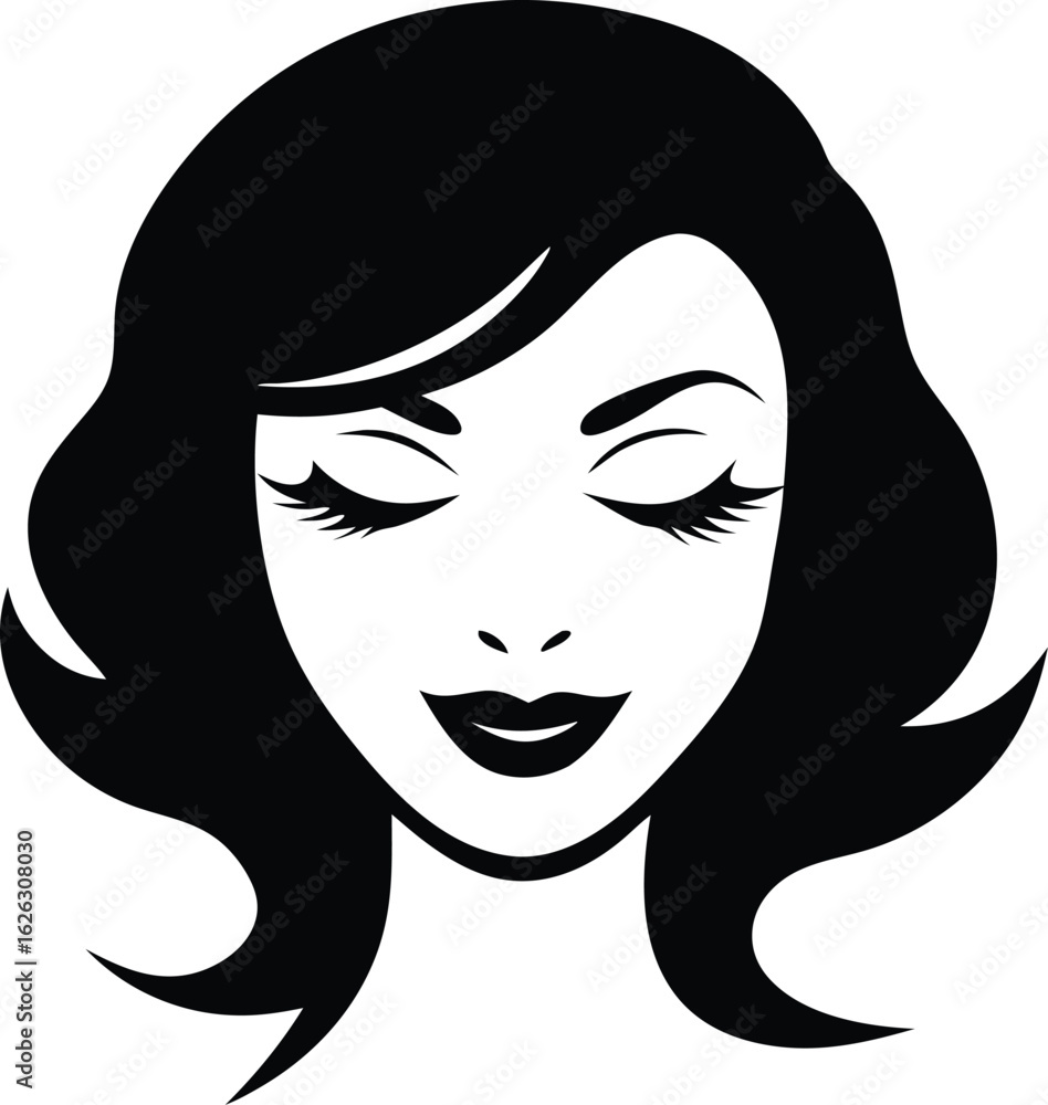 a woman s eyes winking and open with long eyelashe silhouette vector icon a woman s eyes winking and open with long eyelashe silhouette vector icon