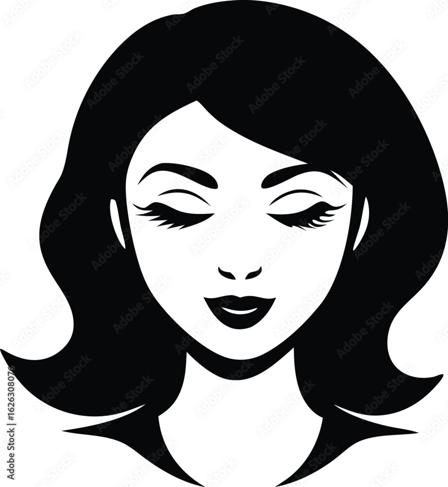 a woman s eyes winking and open with long eyelashe silhouette a woman s eyes winking and open with long eyelashe silhouette