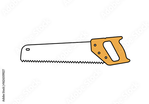 A hand saws simple illustration jagged teeth ready a carpenters tool