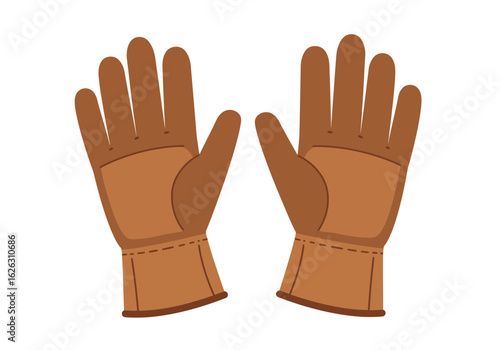 Leather work gloves hand protection brown and rugged
