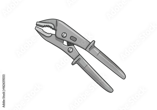 Gripping strength Metallic lockjaw pliers stand ready to clamp down
