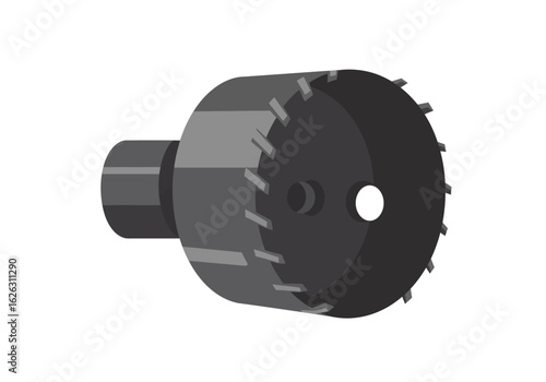 Cylindrical hole saw with teeth poised for drilling