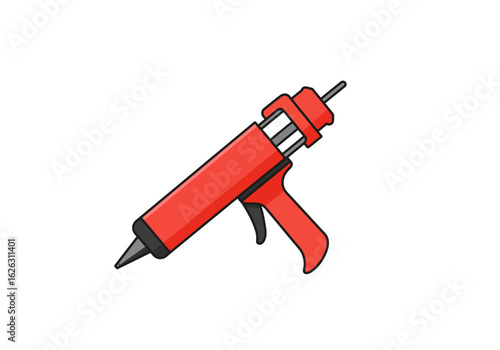 Red caulking gun ready for sealing