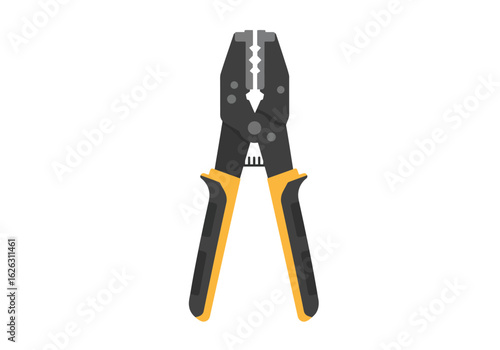 A tool with black head orange handles for crimping